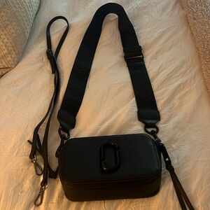 Marc Jacobs black snapshot small with logo strap and thin strap never used
